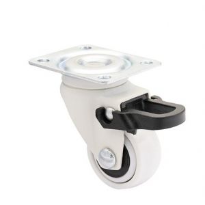White Furniture Castors 25mm Soft Wheel Swivel Braked Castor 3C-Series 