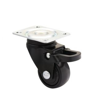 Furniture Castor 25mm Soft Black Wheel Swivel Braked 3C-Series 
