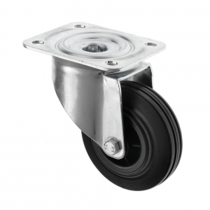 100mm Black Rubber Swivel Castor Wheel