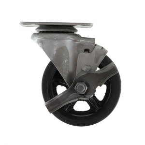 100mm Rubber Tyre Cast Iron Furniture Castor with Brake