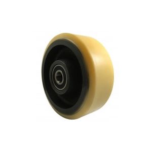 Yellow Polyurethane Wheel 200mm Cast Iron 25mm Ball Journal Bearing