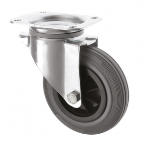 200mm Swivel Rubber Castors Grey Wheel