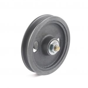 V-Grooved Cast Iron Wheels with M10 x 74mm Roller Bearing Axle
