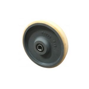 Yellow Polyurethane Wheel 250mm Cast Iron 30mm Ball Journal Bearing