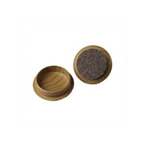 Plastic Felt Base Castor Cups Wood Effect 44mm Set of 4 