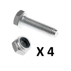 M12 X 40 Threaded Bolt and M12 Nyloc Nut 4 Pack