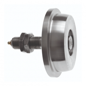 105mm Single Flanged Steel Wheel with a steel stub axle 