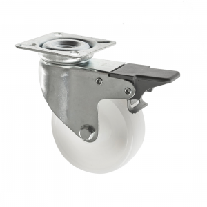 75mm braked castor with nylon wheel