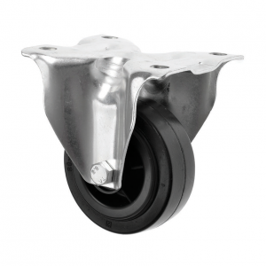 80mm Fixed Castor Black Rubber Wheel