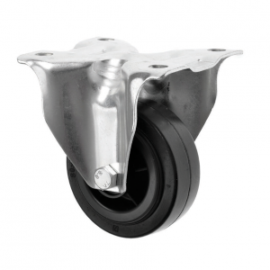 80mm Fixed Castor Grey Rubber Wheel