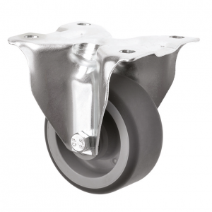 80mm Fixed Castors Grey Polyurethane Wheel
