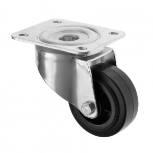 80mm Black Rubber Swivel Castor Wheel 