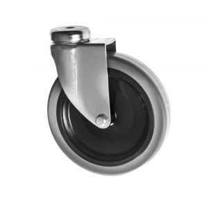 Bolt Hole Castor with 125mm grey rubber wheel