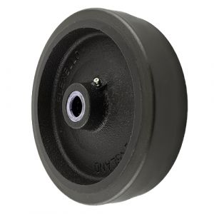 Black Rubber Wheel 150mm Cast Iron 25.4mm Roller Bearing
