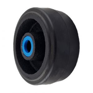 Black Rubber Wheel 300mm Cast Iron 31.8mm Taper Roller Bearing