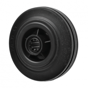 160mm Black Rubber Wheel with Roller Bearings 150kg Load