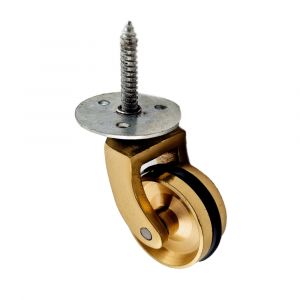 1 Screw Brass Castor with Rubber Tyre 29mm
