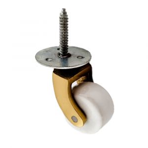 1 White Wheel Brass Castor with Screw Fitting 29mm
