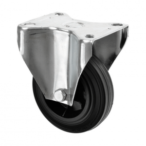 125mm Fixed Castor Black Rubber Wheel