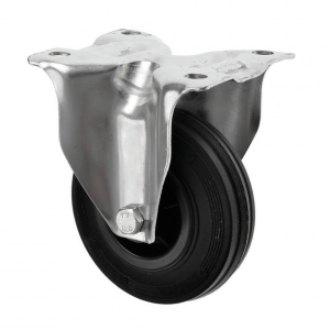 100mm Fixed Castor Black Rubber Wheel