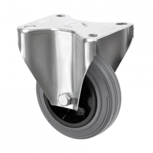 125mm Fixed Castors Grey Rubber Wheel