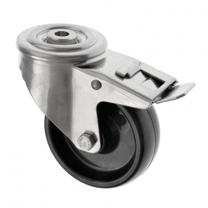 100mm Stainless Steel Braked Bolt Hole Castor High Temperature Wheel