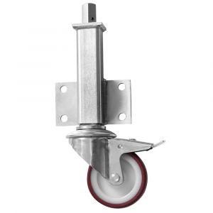 JA 100mm Medium Duty Jacking Castor with Brake Polyurethane Wheel 150kg Load