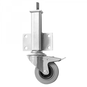 Medium Duty Jacking Castor with Brake Rubber Wheel
