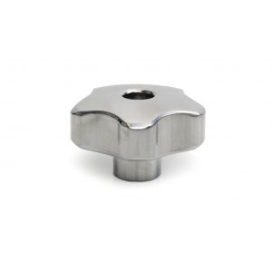 Aluminium Through Thread Handwheel Metal M10 x 50mm Diameter