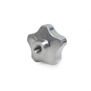 Handwheel Polished Aluminium M10 x 50mm Diameter