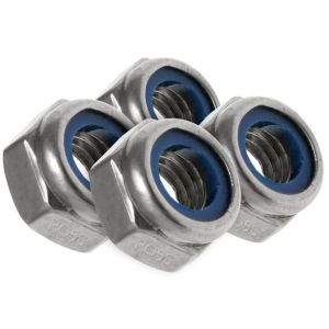 Four Pack M12 Stainless Steel Nyloc Nuts