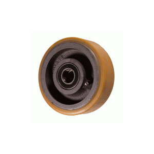 Yellow Polyurethane Wheel 200mm Cast Iron 20mm Ball Journal Bearing
