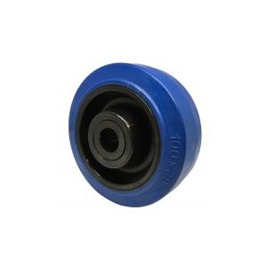 Blue Rubber Wheel 200mm x 20mm Roller Bearing