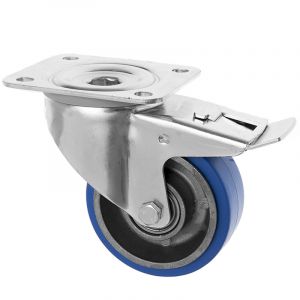 100mm Swivel Braked Castors with Rubber High Temperature Wheel