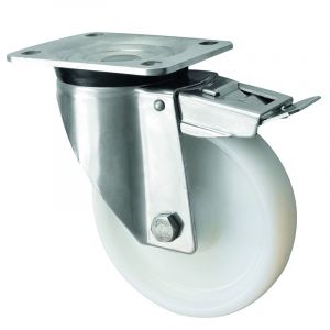 Stainless Steel Castor Heavy Duty 160mm Nylon Wheel Swivel with Brake