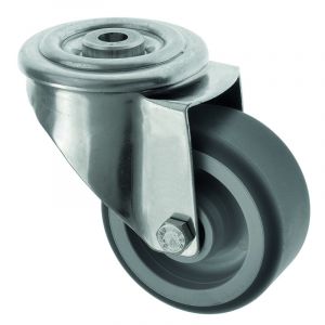 80mm Swivel Bolt Hole Stainless Steel Castor Polyurethane Wheel