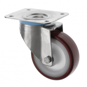 160mm Swivel Stainless Steel Castor Polyurethane Wheel 