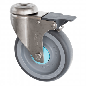 100mm Bolt Hole Thermoplastic Rubber Castors with Brake