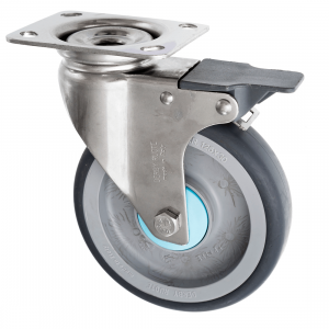 100mm Thermoplastic Rubber Castors with Brake