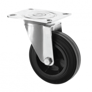 125mm Swivel Castors Black Rubber Wheel