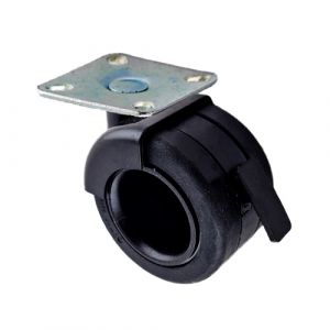 Contemporary Braked Castors 65mm Twin Wheel Plate Fitting