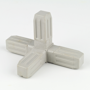 Square Tube Connector Joint  4 Way Grey 25 x 25mm