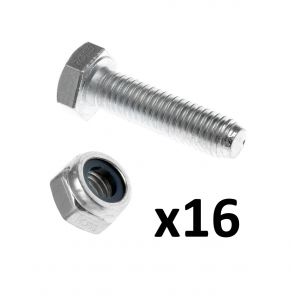 M8 x 30 Bolt and M8 Nyloc Nut x 16 Pack
