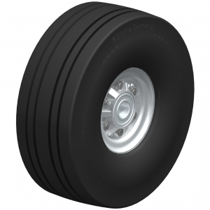 306mm Heavy Duty Super-Elastic Solid Rubber Wheel 25mm Bore 700kg