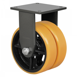 300mm Fixed Heavy Duty Fabricated Castor Polyurethane Twin Wheel 2800kg