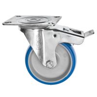 Budget Blue Polyurethane Lockable Castors