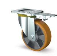 Polyurethane Castors Aluminium Centred Directional Lock