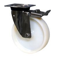 INOX40 White Nylon Braked Castors