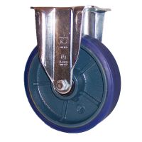 LAG M40 Cast Iron Fixed Castors with Blue Polyurethane