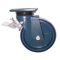 E70 Swivel Top Plate Castors with Blue Polyurethane Wheels